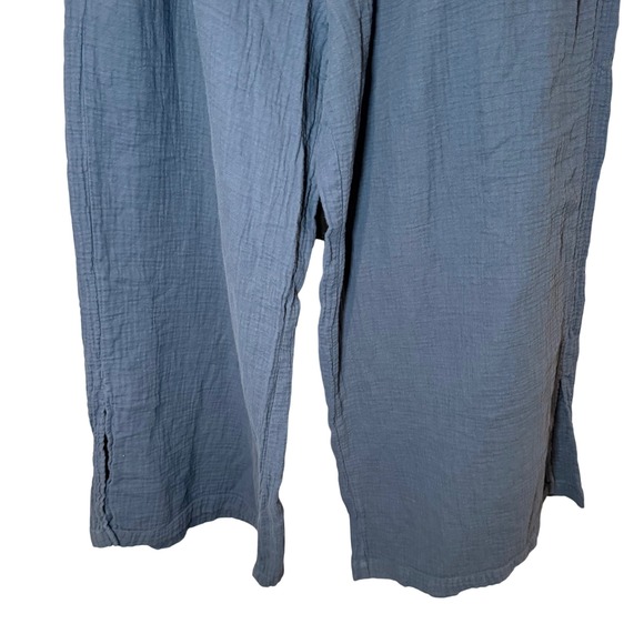Pact Organic Coastal Double Gauze Split Hem Pants Blue Size XXL Lagenlook - Picture 4 of 11